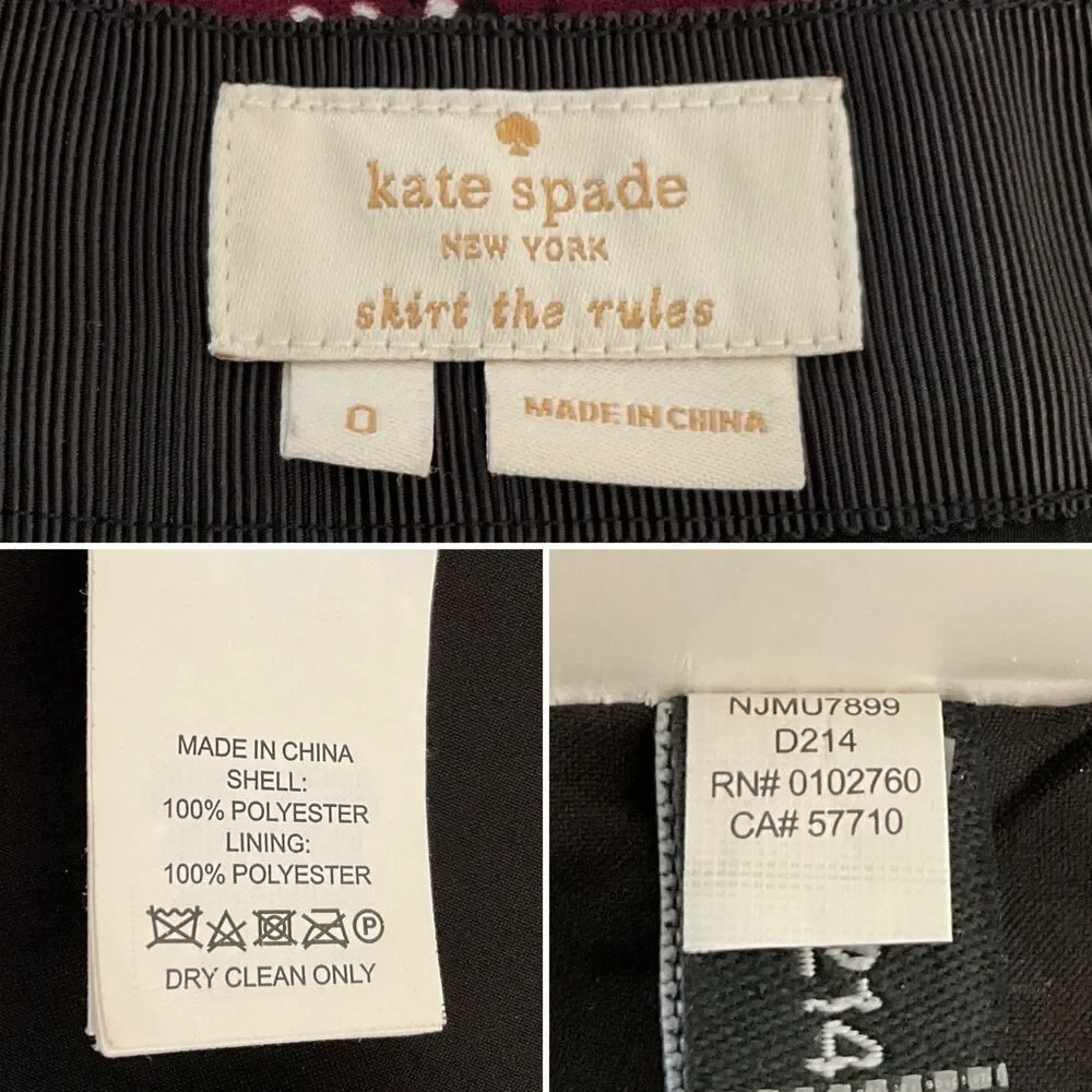 Kate Spade Poppy Ruffle Crepe Tiered Mini Skirt Black 0
